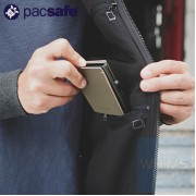 Pacsafe - RFIDsafe 防盜輕薄三折金屬銀包 (黑色)