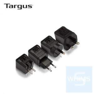 Targus - APA721 15.5W雙頭USB充電器micro雙USB電源充電器，帶可折疊和可更換插頭