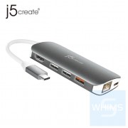 j5create - JCD383 - 9in1 USB-C 轉接器 – HDMI/Ethernet/USB Hub/SD & MicroSD/PD 3.0