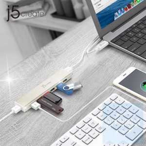 j5create - JCH377 - USB-C 7端口USB HUB (附 AC 火牛)