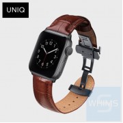 UNIQ - 卡羅真皮 42/44mm 黑/棕色錶帶