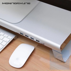 Monitormate - MiniS 多功能螢幕架 USB 3.0介面+充電底座 ( 霧面黑/北歐銀 )