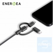 Energea - NyloTough 3 in 1 18CM 快速充電線 Micro-USB + Lightning + USB-C