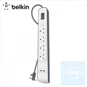 Belkin - 2.4 安培 USB 充電 4 位防雷保護拖板
