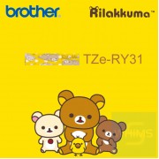 Brother - 12mm Rilakkuma 黃底黑字已過膠標籤帶 (覆膜/護貝)系列