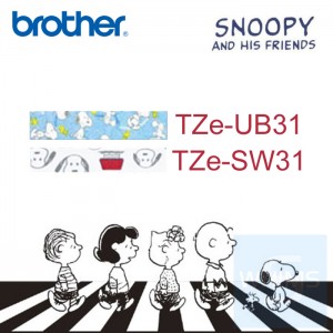 Brother - 12mm Snoopy 已過膠標籤帶 (覆膜/護貝)系列