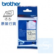Brother - 12mm TZe-FA63 黃布藍字燙印布質標籤帶