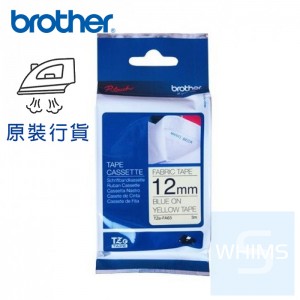 Brother - 12mm TZe-FA63 黃布藍字燙印布質標籤帶