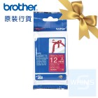Brother - TZe-RW34 (12mm) 酒紅底金字絲帶