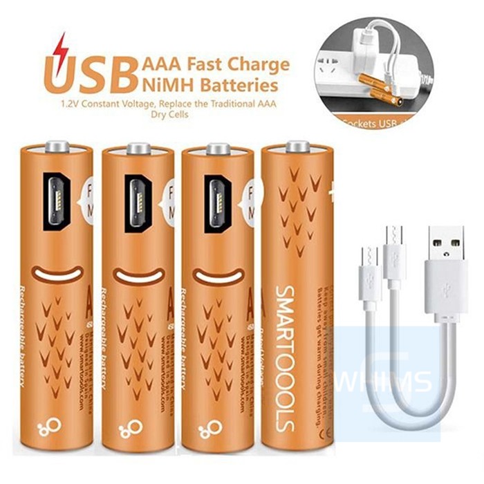 Smartoools 4 X a Micro Usb 插頭充電池套裝1 2v Ni Mh 450mah