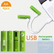 Smartoools - 4 x AA Micro USB 插頭充電池 套裝 1.2V Ni-MH 1000mAh