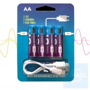 Smartoools - 4 x AA Micro USB 插頭充電池 套裝 1.5V NiZn 1300mAh