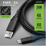 Energea - DuraGlitz 銀離子抗菌線 USB-A 轉 USB-C數據線 1.5米