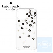 Kate Spade - 散花黑色/白色/金色寶石/透明/白色 iPhone 12 / 12 Pro 6.1" 保護硬殼