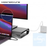 Monitormate - ProBASE GEN2 鋁製 USB多功能螢幕架 (北歐銀/灰色)