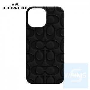 Coach - Black Emboss Signature C Pebbled Leather Slim Wrap iPhone 13 Pro / Pro Max (6.1"/6.7") 手機殼