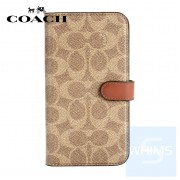 Coach - 卡其經典大C iPhone 15 Pro / Pro Max (6.1"/6.7") 對開式手機殼