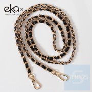 ekax - 經典黑輕奢小香風質感背帶