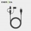 Energea - NyloTough 3 in 1 18CM 快速充電線 Micro-USB + Lightning + USB-C